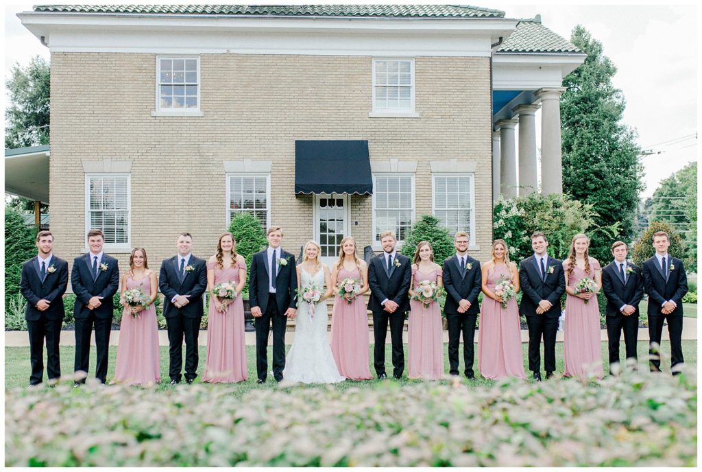 Wedding Party poses with the Bride and Groom at the The Venetian Estate, formerly known as Maylon House, in Milton, WV