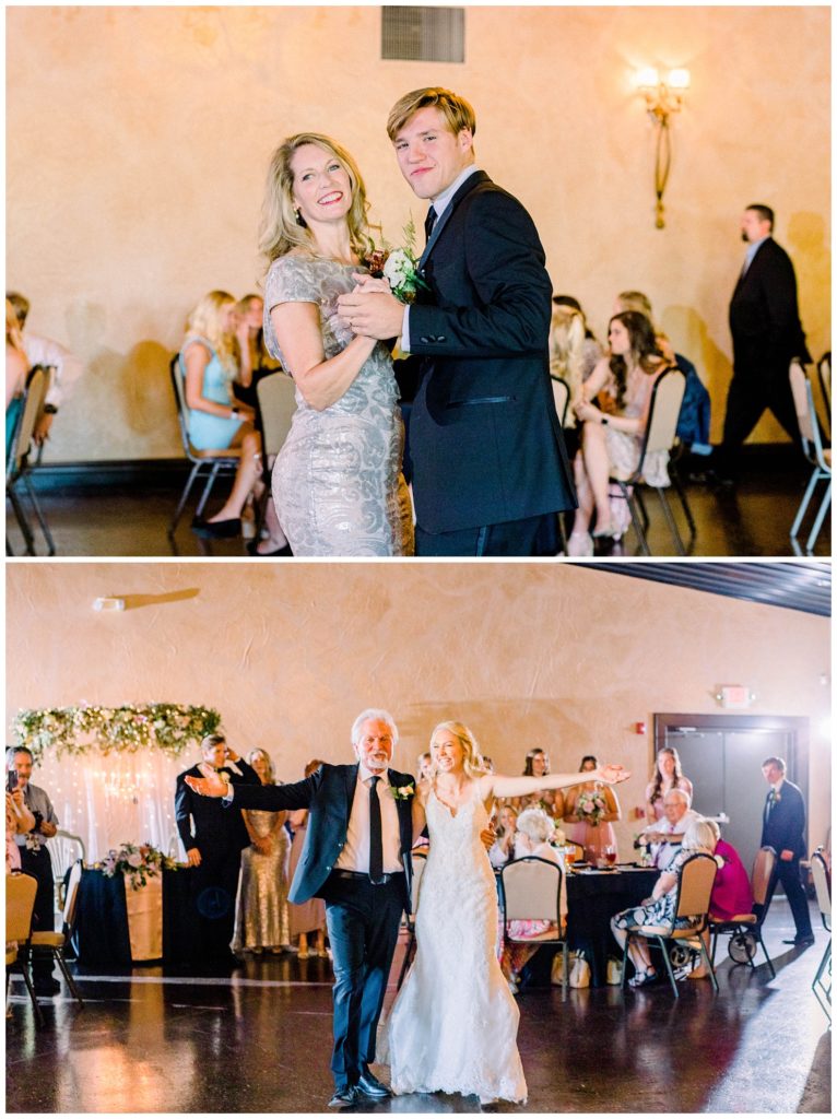 Bride and groom dance with family while celebrating their marriage at The Venetian Estate, formerly known as Maylon House, in Milton, WV