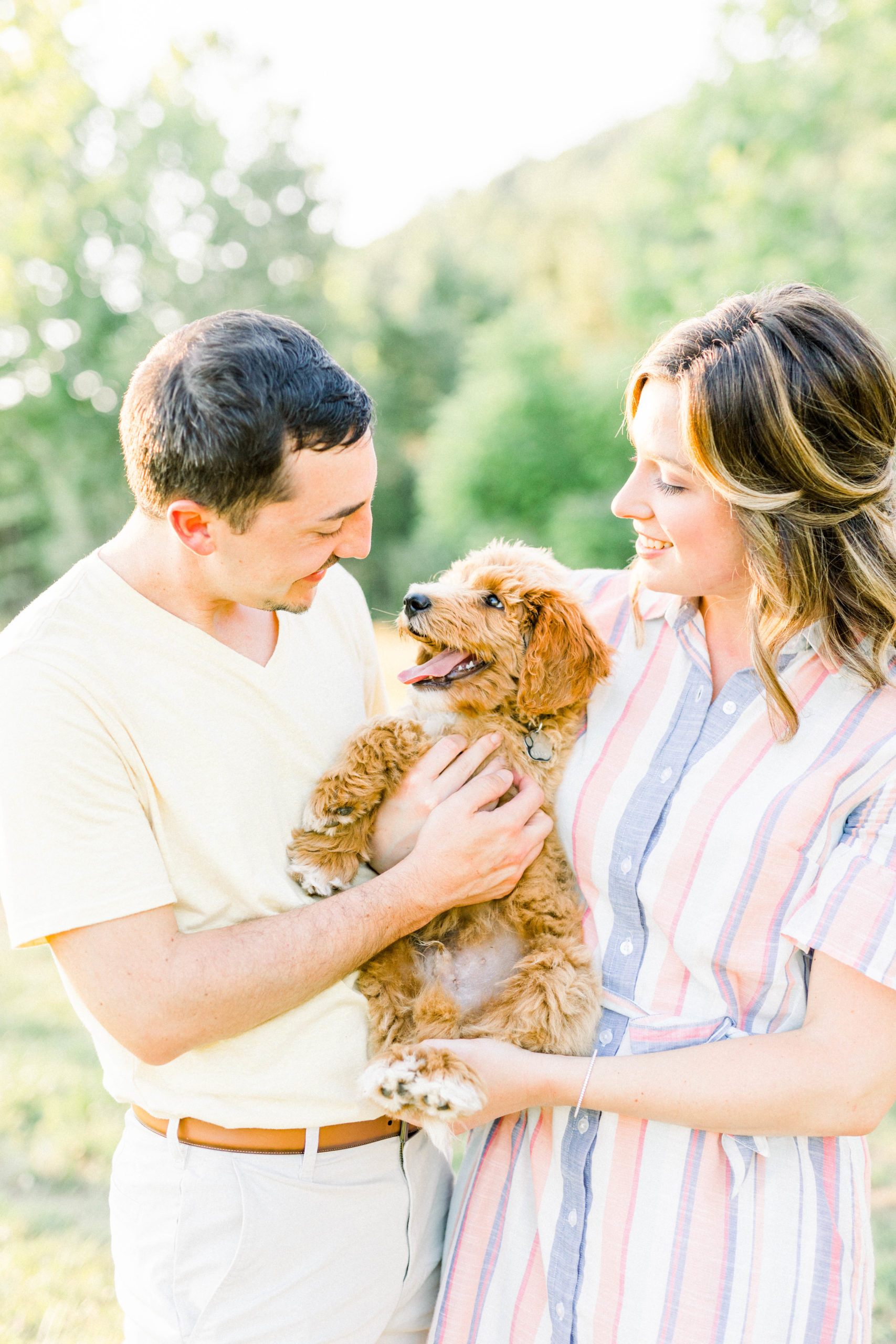 Engagement Photos with couple's new puppy in Barboursville, WV