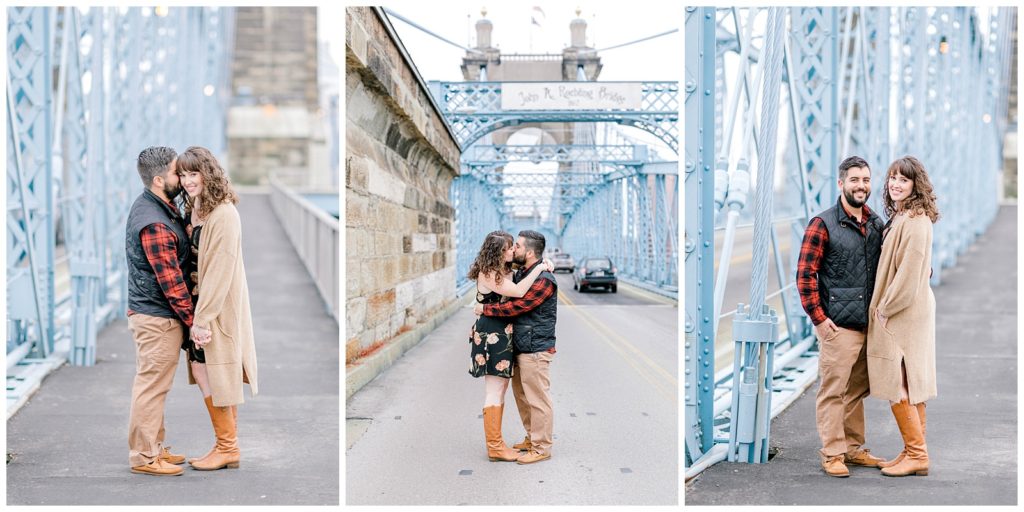 October 2020 Engagement photos at Roebling Bridge in Cincinnati, Ohio