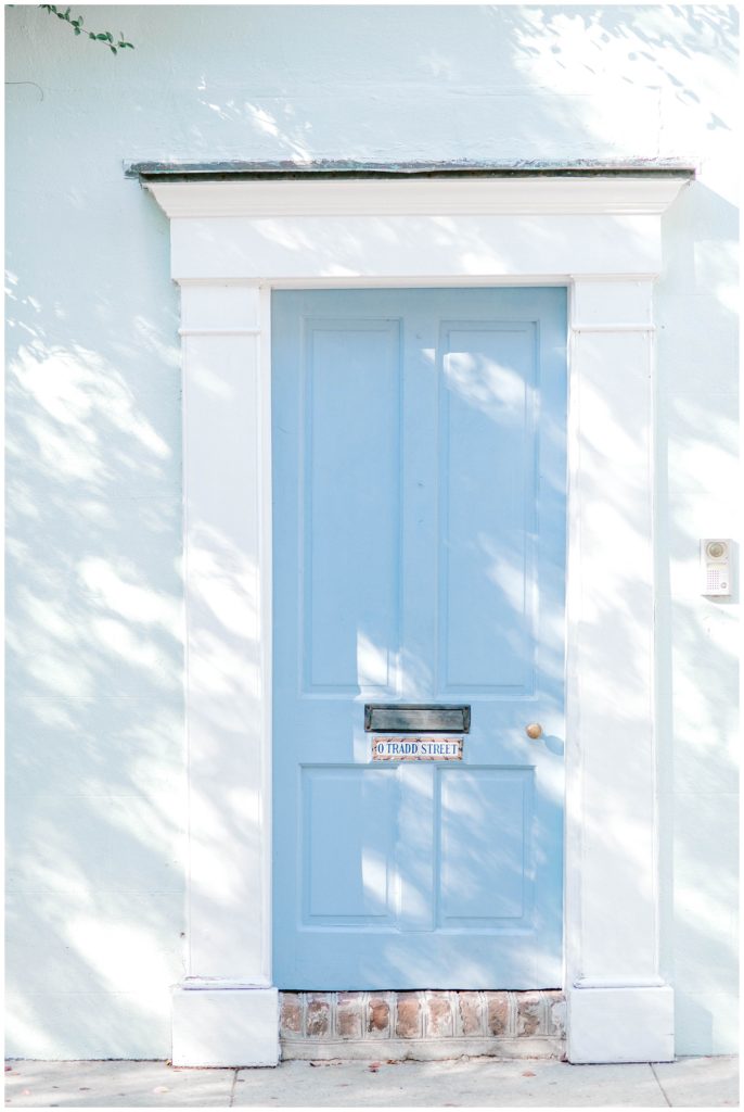 This blue door is of the most photographed doors in Charleston! It is located on Tradd Street!
