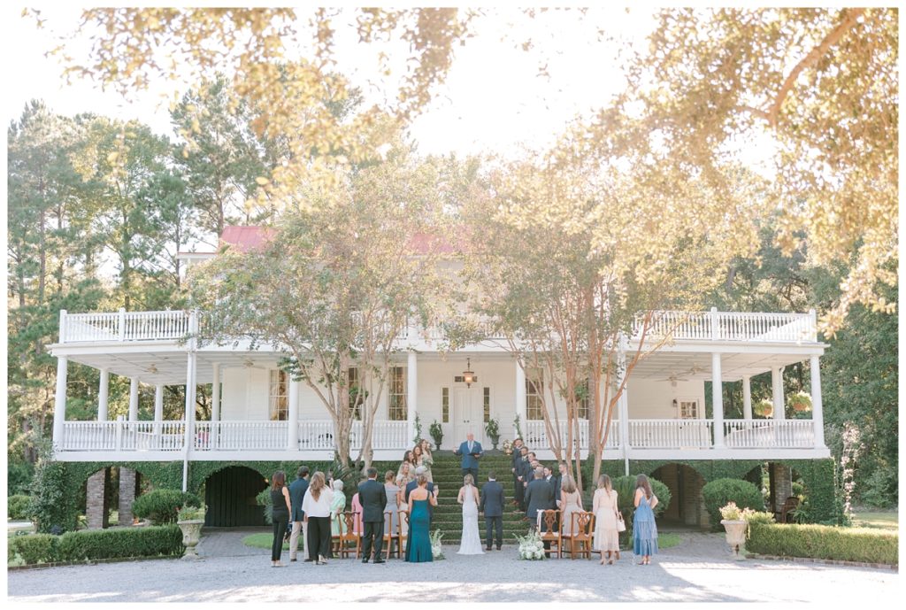 Bride and Groom ceremony photos at Old Wide Awake outside Charleston, SC
